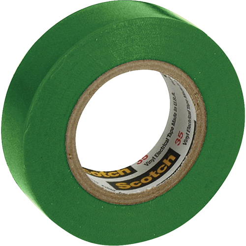 Rubans en vinyle pour codage en couleurs 35 Scotch, 12,7 mm (1/2") x 6,1 m (20'), Vert, 7 mils Pronet Distribution