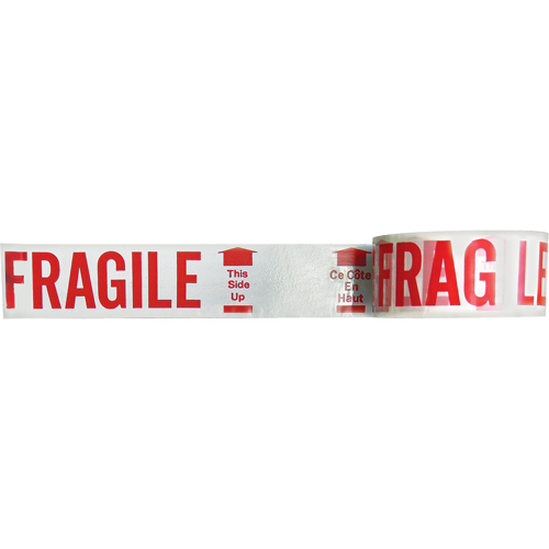 Ruban imprim&eacute; bilingue – Fragile ce c&ocirc;t&eacute; en haut, Rouge/blanc Pronet Distribution