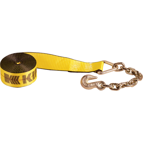 Winch Straps, Chain Anchor, 3" W x 30' L, 5400 lbs. (2450 kg) Working Load Limit Pronet Distribution