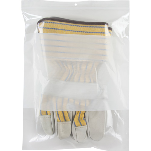 Sacs en poly avec espace inscriptible blanc, Refermable, 12" x 9", 2 mils Pronet Distribution