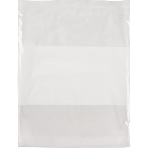 White Block Poly Bags, Reclosable, 15" x 12", 2 mils Pronet Distribution