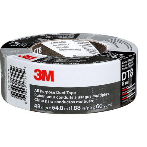 Ruban adh&eacute;sif tout usage DT8, 8 mils, Argent, 48 mm (2") x 55 m (180') Pronet Distribution