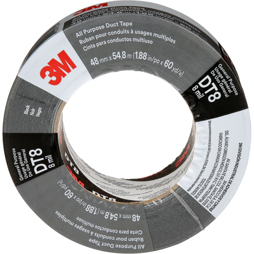 Ruban adh&eacute;sif tout usage DT8, 8 mils, Noir, 48 mm (2") x 55 m (180') Pronet Distribution