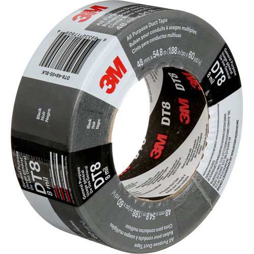 Ruban adh&eacute;sif tout usage DT8, 8 mils, Noir, 48 mm (2") x 55 m (180') Pronet Distribution