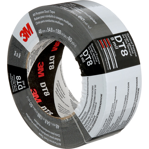 Ruban adh&eacute;sif tout usage DT8, 8 mils, Noir, 48 mm (2") x 55 m (180') Pronet Distribution