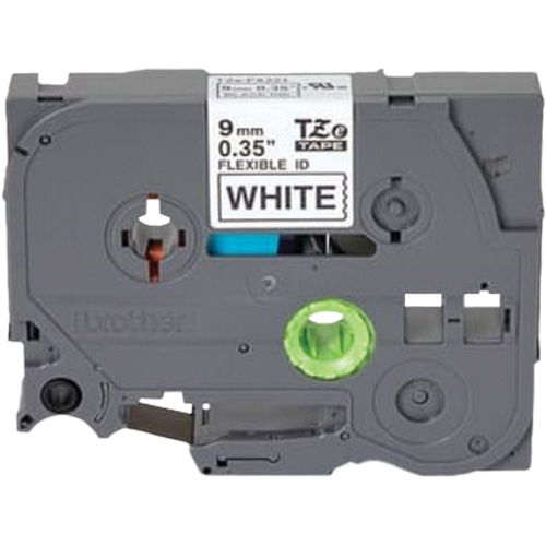 TZe Flexible Tape Cartridge, 9 mm x 26'/8 m, Black on White Pronet Distribution