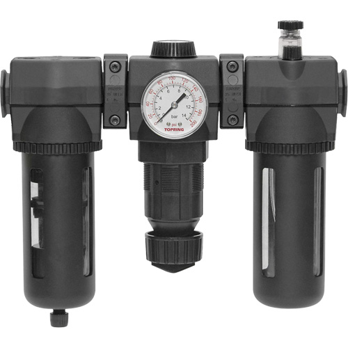 Filtre, d&eacute;tendeur & lubrificateur Modulair 400 avec drain manuel & bol standard, 3/4" NPTF Pronet Distribution
