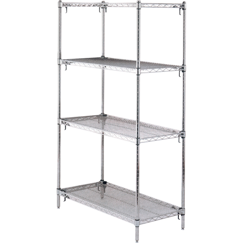 ETAGERE,4 TABL18X36X63,CHROME,800LB/TABL., Tiers 4, 36" la x 63" h x 18" p Pronet Distribution