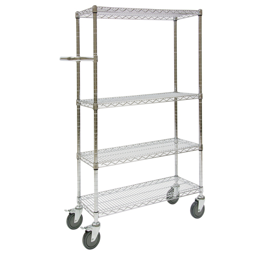 Chariots &agrave; pousser, Chrom&eacute;, 30" x 60" x 14", Capacit&eacute; 800 lb Pronet Distribution