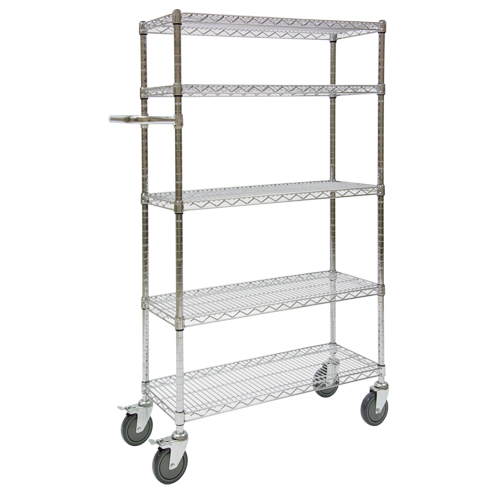 Chariots &agrave; pousser, Chrom&eacute;, 30' x 60" x 14", Capacit&eacute; 800 lb Pronet Distribution
