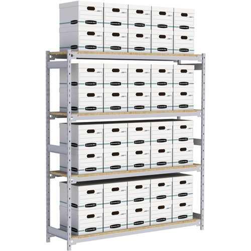 &eacute;tag&egrave;re-classeur de grande largeur, Acier, 4 Tablettes, 72" la x 18" p x 84" h Pronet Distribution