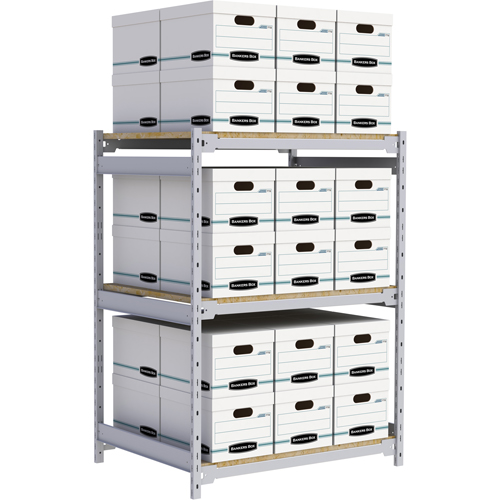 Wide Span Record Storage Shelving, Steel, 3 Shelves, 42" W x 32" D x 60" H Pronet Distribution