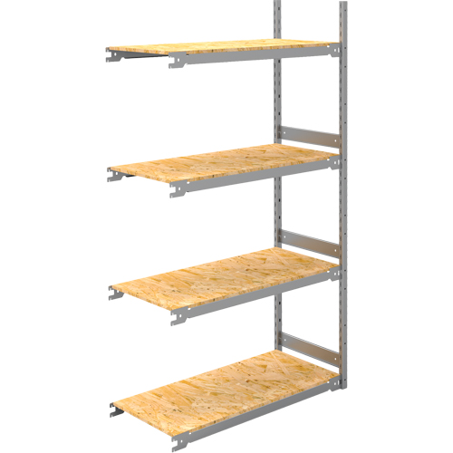 Wide Span Record Storage Shelving, Steel, 4 Shelves, 42" W x 18" D x 84" H, Add-On Kit Pronet Distribution