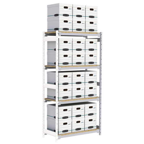 &eacute;tag&egrave;re-classeur de grande largeur, Acier, 4 Tablettes, 42" la x 18" p x 84" h, Ensemble Ajout Pronet Distribution
