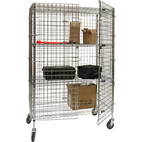 Chariot de s&eacute;curit&eacute;, Chrom&eacute;, 60" x 69" x 24", Capacit&eacute; 500 lb Pronet Distribution
