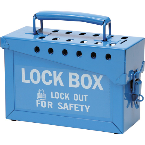 Portable Metal Lock Box, Blue Pronet Distribution