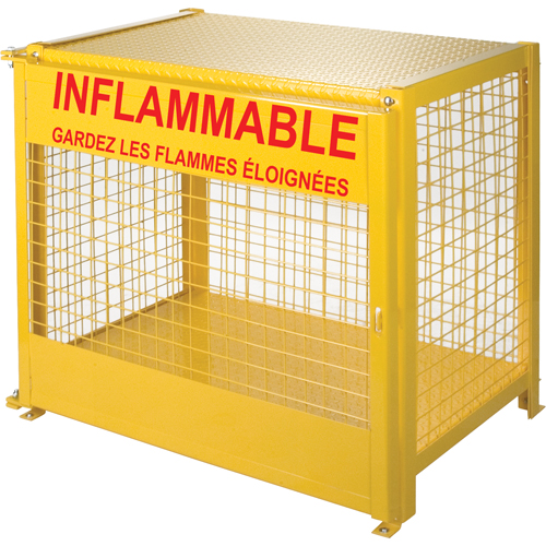 Gas Cylinder Cabinets, 6 Cylinder Capacity, 44" W x 30" D x 37" H, Yellow Pronet Distribution