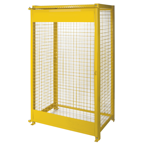 Gas Cylinder Cabinets, 10 Cylinder Capacity, 44" W x 30" D x 74" H, Yellow Pronet Distribution