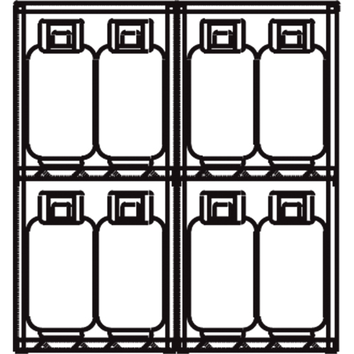 Aluminum LPG Cylinder Locker Storage, 16 Cylinder Capacity, 60" W x 32" D x 65" H, Silver Pronet Distribution