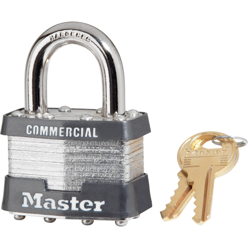 Laminated Padlock, Silver, Keyed Alike, Laminated Steel, 1-3/4" Width Pronet Distribution
