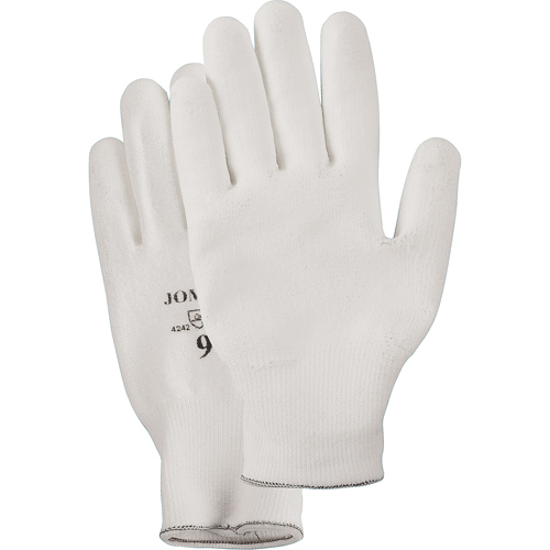 Gants enduit &agrave; paume tricot&eacute;e blanc, Taille Petit/7, Rev&ecirc;tement Polyur&eacute;thane, Enveloppe en PEHP, EN 388 niveau 2 Pronet Distribution