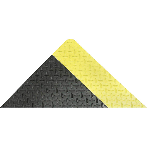 Saddle Trax Anti-Fatigue & Ergonomic Floor Mat, Diamond, 2' x 3' x 1", Black/Yellow, Vinyl Pronet Distribution