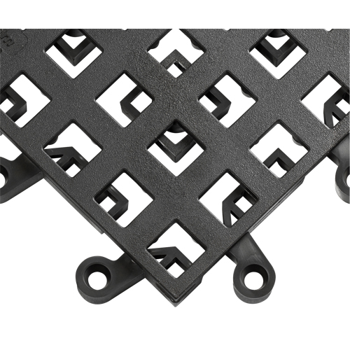 Carrelage no 560 ErgoDeck , PVC, 1-1/2' la c, 1-1/2' lo, 7/8" &eacute;paisseur, Noir Pronet Distribution
