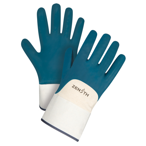 Gants &agrave; poignet de s&eacute;curit&eacute; de poids lourd, 10/T-Grand, R&ecirc;vetement Nitrile, Enveloppe en Coton Pronet Distribution