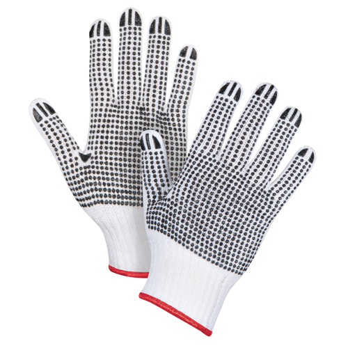 Gants tricot&eacute;s deux c&ocirc;t&eacute;s &agrave; pois, Poly/coton, Deux c&ocirc;t&eacute;s, Calibre 7, Petit Pronet Distribution