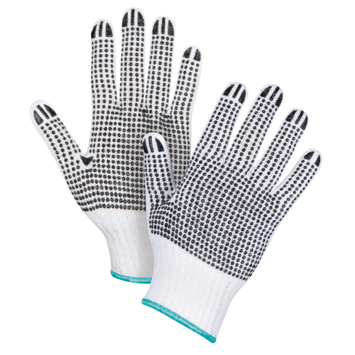Gants tricot&eacute;s deux c&ocirc;t&eacute;s &agrave; pois, Poly/coton, Deux c&ocirc;t&eacute;s, Calibre 7, T-Grand Pronet Distribution