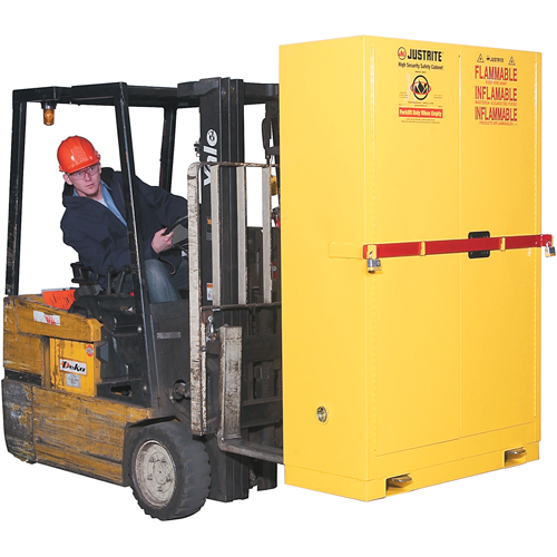 Armoire de rangement haute s&eacute;curit&eacute; avec barre en acier pour produits inflammables, 45 gal., 2 tablettes Pronet Distribution