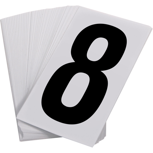 Num&eacute;ros autocollants, 8, 3-1/2" h, Noir sur blanc Pronet Distribution