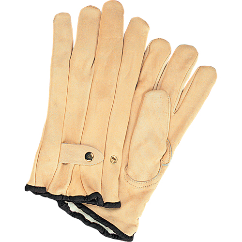 Winter-Lined Ropers Gloves, Large, Grain Cowhide Palm, Fleece Inner Lining Pronet Distribution