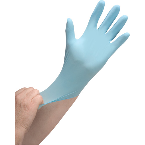 Gants jetables de calibre m&eacute;dical r&eacute;sistants &agrave; la perforation, Moyen, Nitrile, 4,5 mils, Sans poudre, Bleu, Classe 2 Pronet Distribution