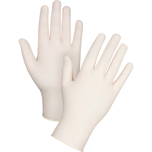 Gants d'examen de premi&egrave;re qualit&eacute; pour peau sensible, T-Grand, Latex, 4 mils, Sans poudre, Naturel Pronet Distribution