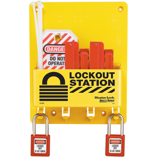 Compact Lockout Station, Thermoplastic Padlocks, 4 Padlock Capacity, Padlocks Included Pronet Distribution