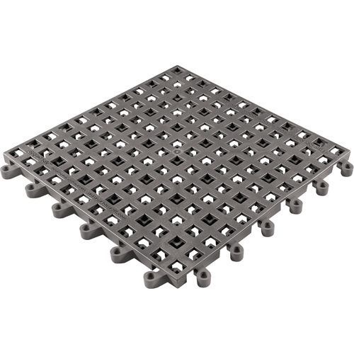 Tapis Ergodeck tout usage No 564 & No 566, PVC, 1-1/2' la c, 1-1/2' lo, 7/8" &eacute;paisseur, Charbon Pronet Distribution