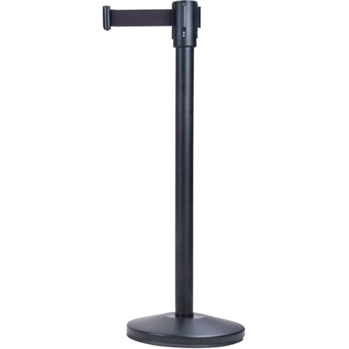 Barri&egrave;res sur pieds pour le contr&ocirc;le des foules, Acier, 35" h, Ruban Noir, Longueur du ruban 7' Pronet Distribution