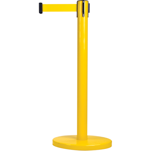Barri&egrave;res sur pieds pour le contr&ocirc;le des foules, Acier, 35" h, Ruban Jaune, Longueur du ruban 7' Pronet Distribution