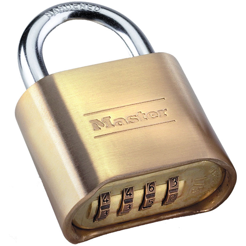 Combination Padlock, Silver, Brass Coating, 2" Width Pronet Distribution