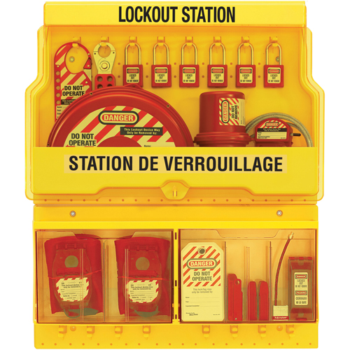 Deluxe Lockout Stations, Thermoplastic Padlocks, 32 Padlock Capacity, Padlocks Included Pronet Distribution