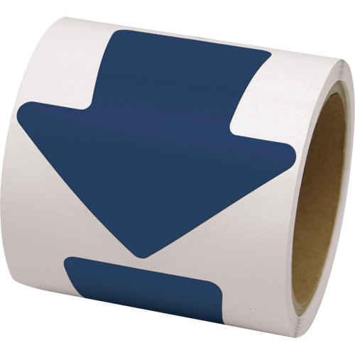 Coloured Floor Marking Decals, Arrow, 4" L x 4" W, Blue, Vinyl Pronet Distribution