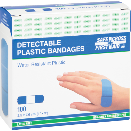 Bandages, Rectangulaire/carr&eacute;e, 3", Plastique d&eacute;tectable, St&eacute;rile Pronet Distribution