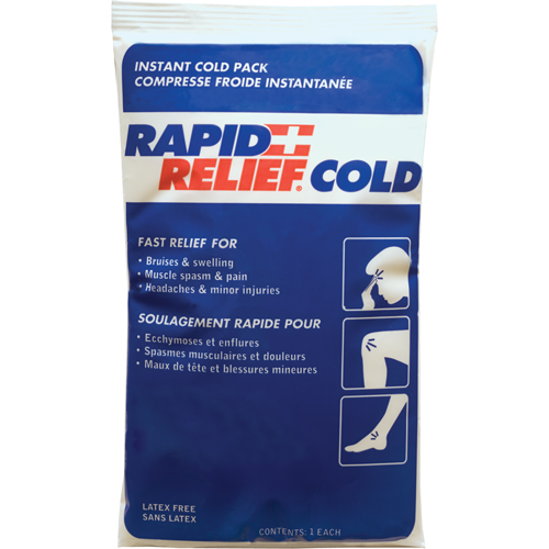 Compresse froide instantan&eacute;e Rapid Relief, Froid, Utilisation unique, 9" x 6" Pronet Distribution