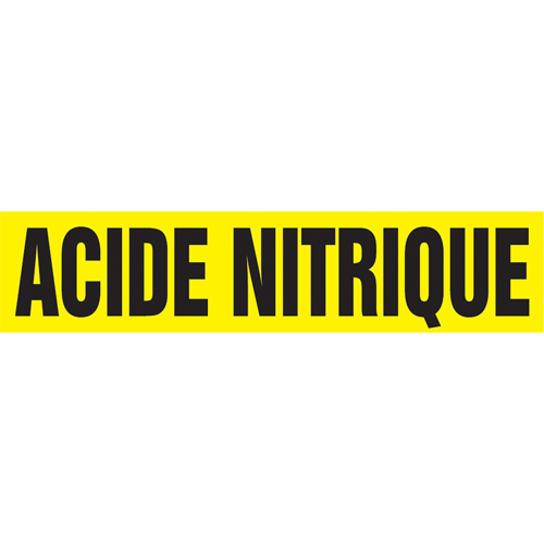 "Acid Nitrique" Pipe Marker, Self-Adhesive, 4" H x 24" W, Black on Yellow Pronet Distribution