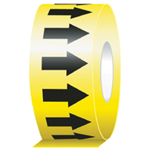 Directional Flow Arrow Tapes, 104', Black on Yellow Pronet Distribution