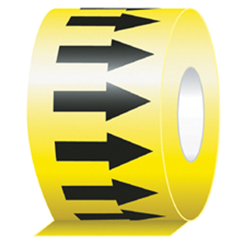 Directional Flow Arrow Tapes, 108', Black on Yellow Pronet Distribution