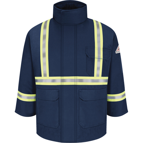 Flame Resistant Parkas with Reflective Striping, Men's, 3X-Large, Navy Blue Pronet Distribution