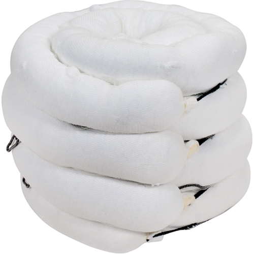 Barrage absorbant de premi&egrave;re qualit&eacute;, Huile seulement, 10' lo x 5" la, Absorption 35 gal., 4 /pqt Pronet Distribution