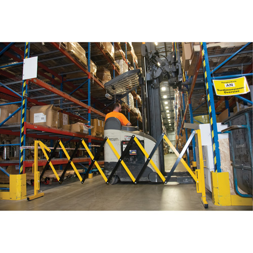 Expandable Barrier, 37" H x 11' L, Black/Yellow Pronet Distribution